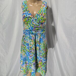Lilly Pulitzer Sea Soiree Shianne V-Neck Above the Knee Dress Women's Medium